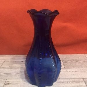 Vintage 1940’s Indian Glass Blue Cobalt Starfish Vase